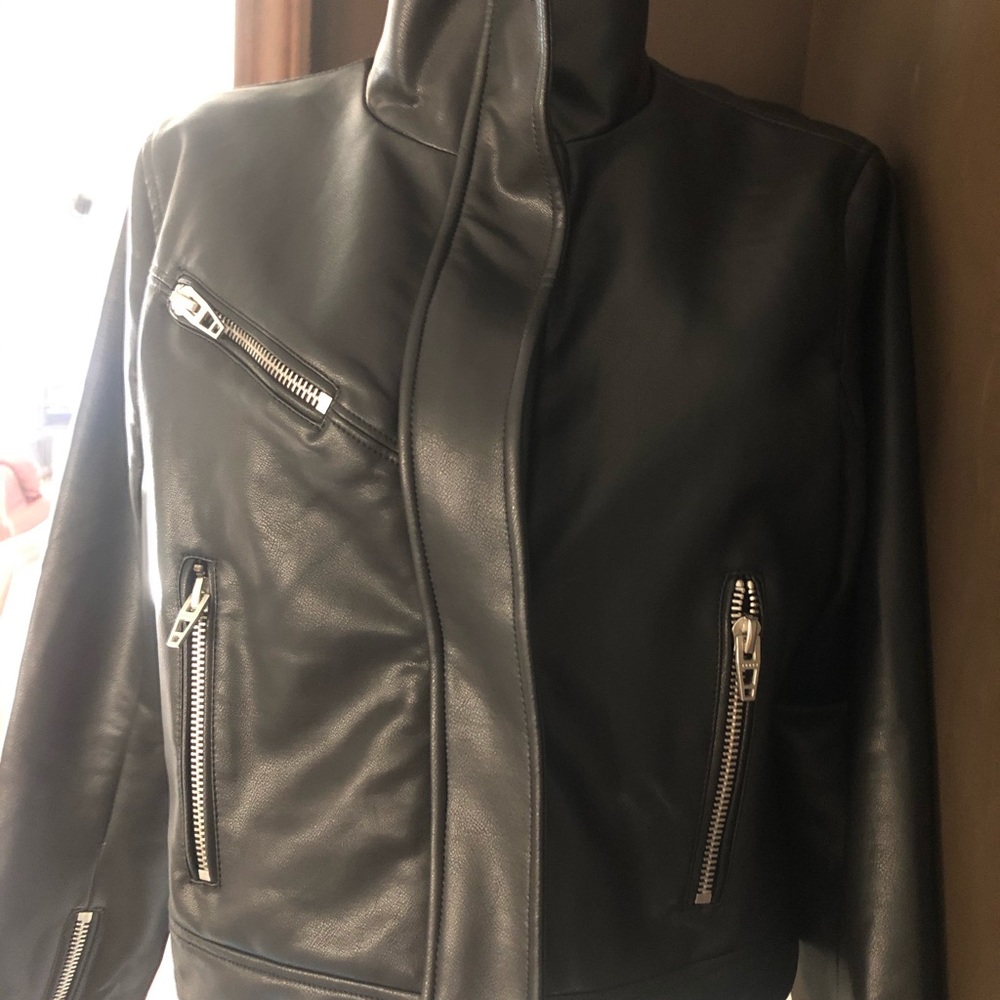Blanc moto jacket